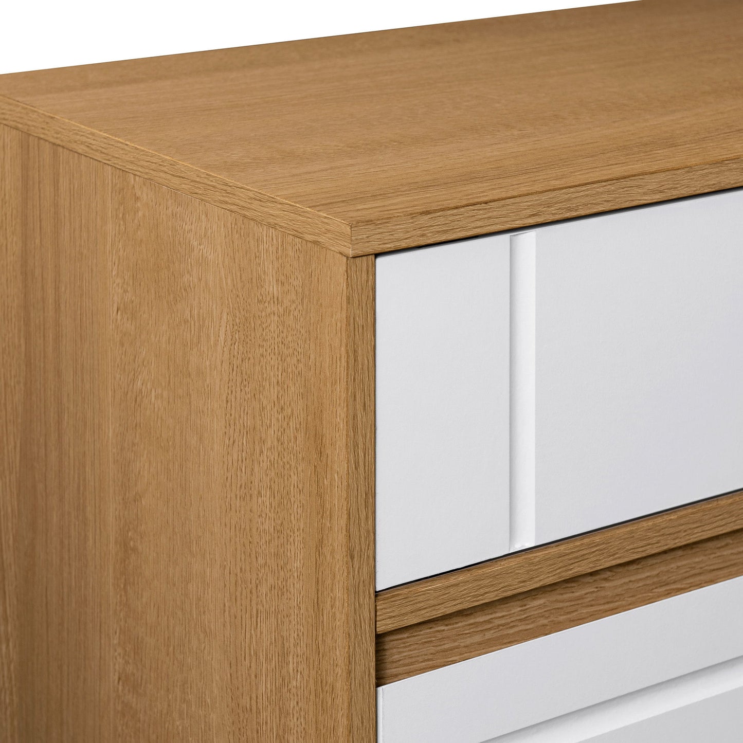 Contemporary Detailed Door Sideboard With Open Storage