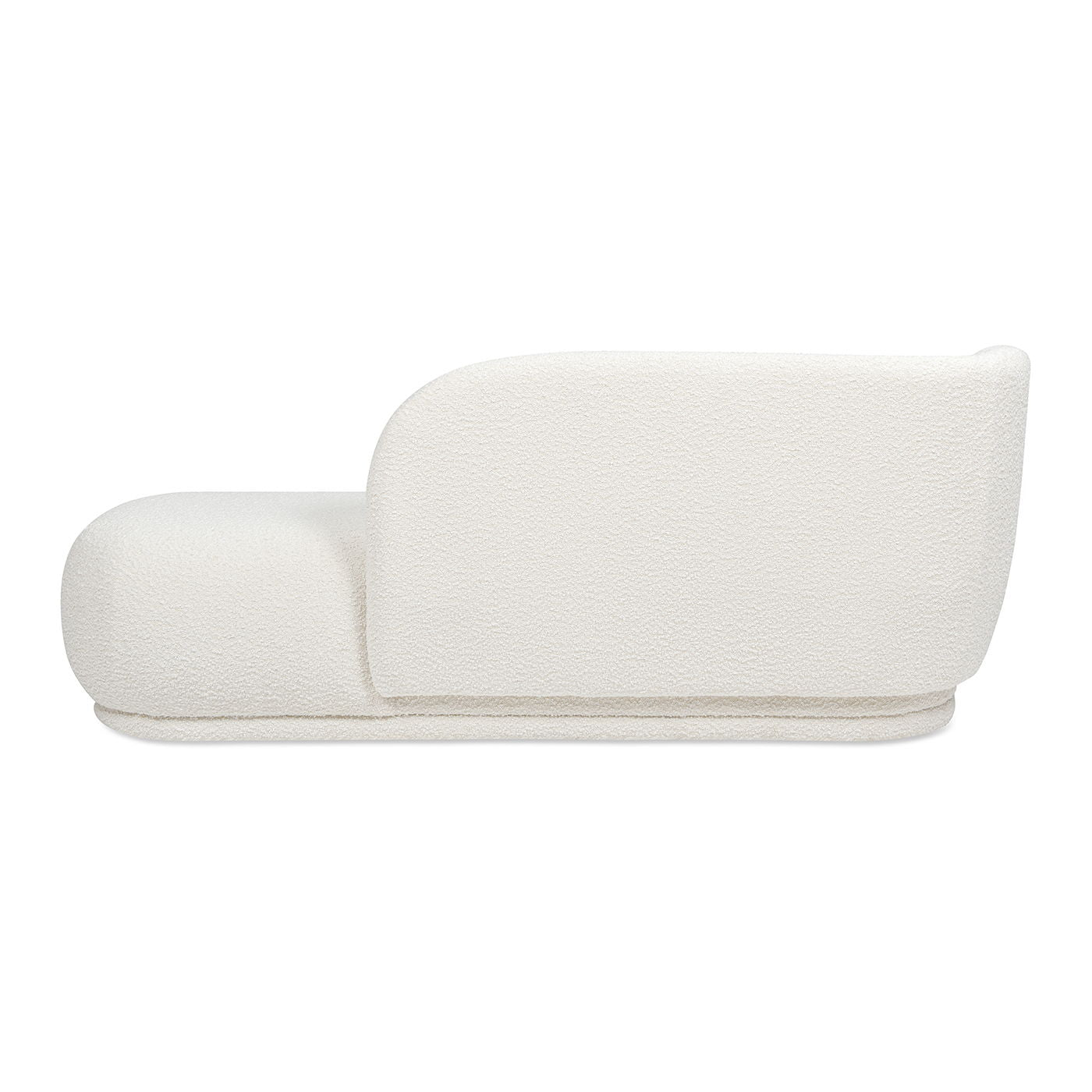 Aire - RAF Modern Rounded Chaise Lounge - Ivory White