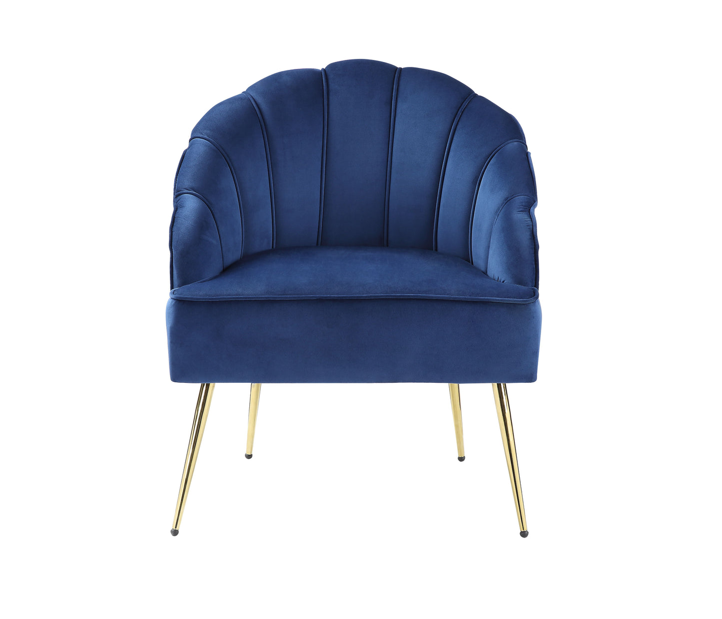 Naomi - Blue Velvet Wingback Accent Chair With Metal Legs