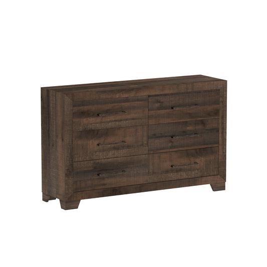 Plinz - 6 Drawer Dresser - Brown