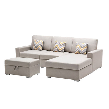 Nolan - 4 Piece Reversible Sectional Sofa Chaise With Interchangeable Legs