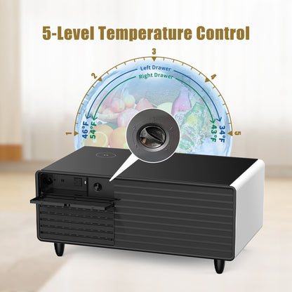 Modern Smart Coffee Table With Built In Fridge, Outlet Protection, Wireless Charging, Mechanical Temperature Control, Power Socket, USB Interface And Ice Water Interface