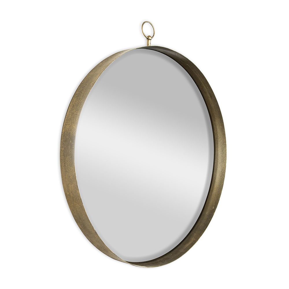 Round Mirror, Circle Mirror With Iron Frame For Living Room Bedroom Vanity, Entryway Hallway