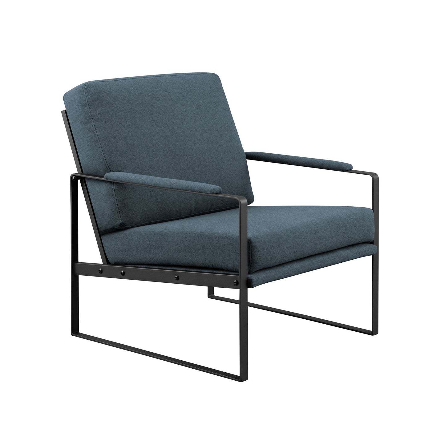 Contemporary Square Metal Frame Accent Chair