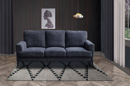 Jackson - Chenille Sofa With Black Metal Legs