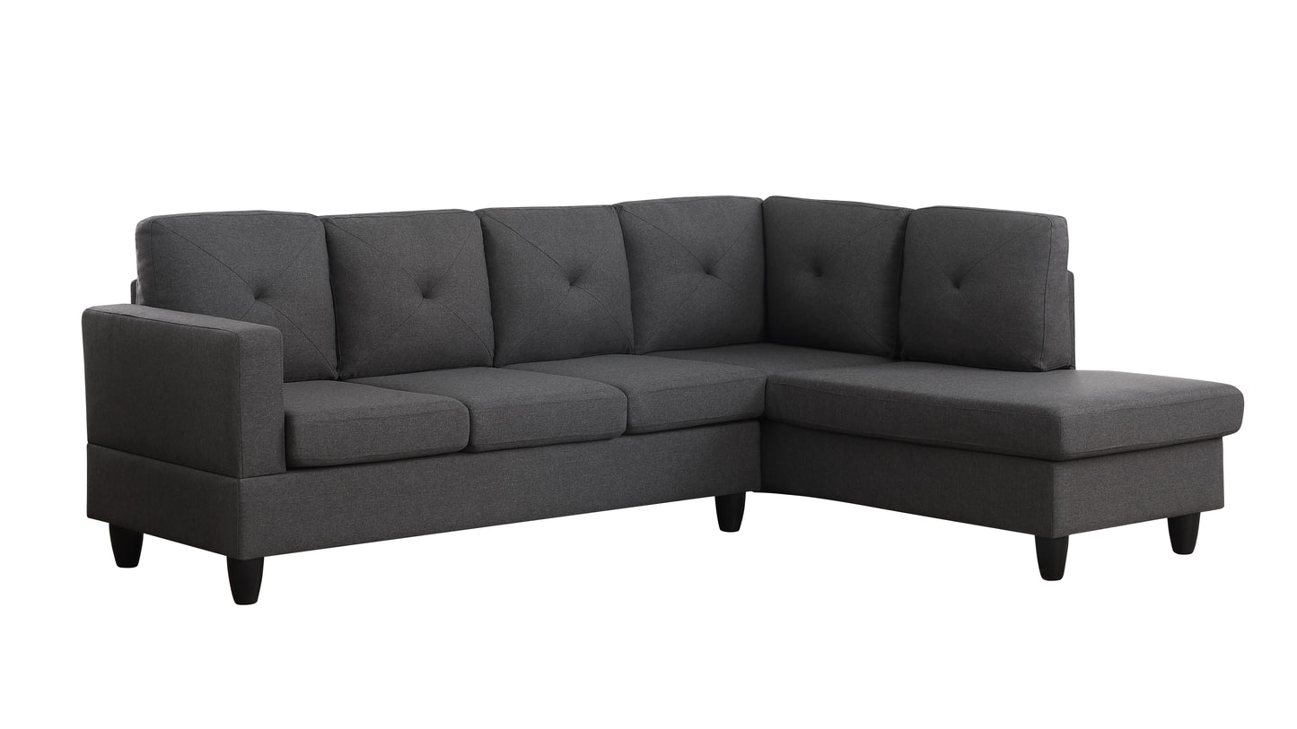 Santiago - Linen Sectional Sofa With Right Facing Chaise