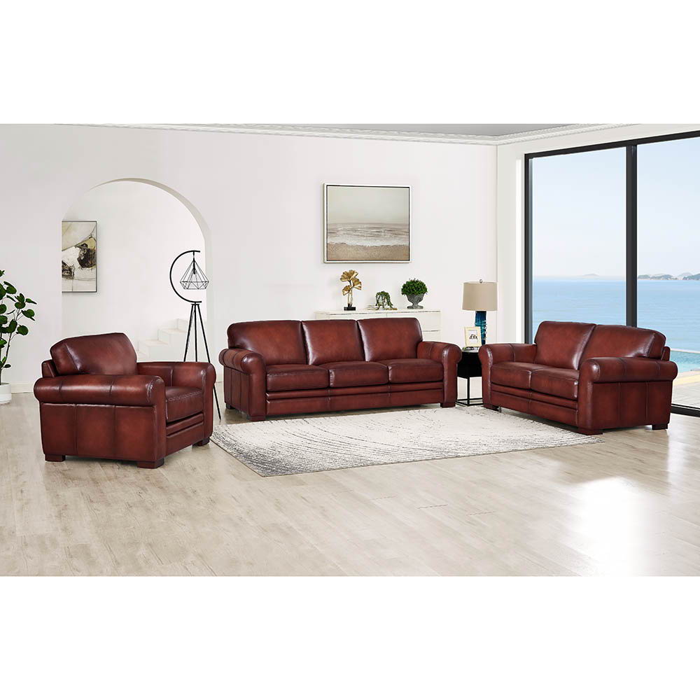 Brookfield - Waxy Pull Up Leather Loveseat - Mocha