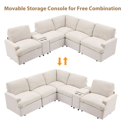 Power Recliner Corner Sofa Home Theater Reclining Sofa Sectional Couches With Storage Box, Cup Holders, USB Ports And Power Socket For Living Room