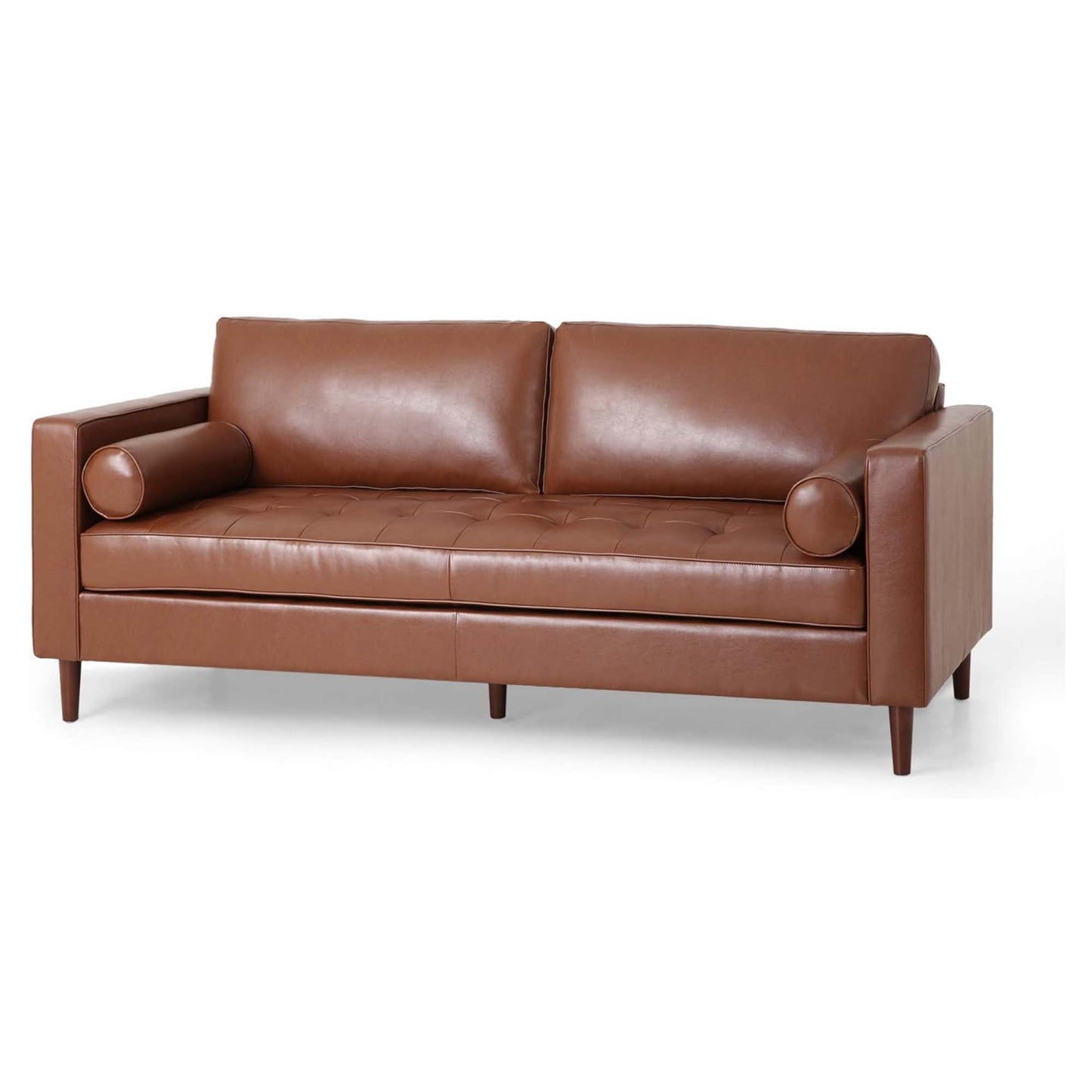 Modern Comfy 3 Seat Sofa With Wooden Legs, For Living Room And Study