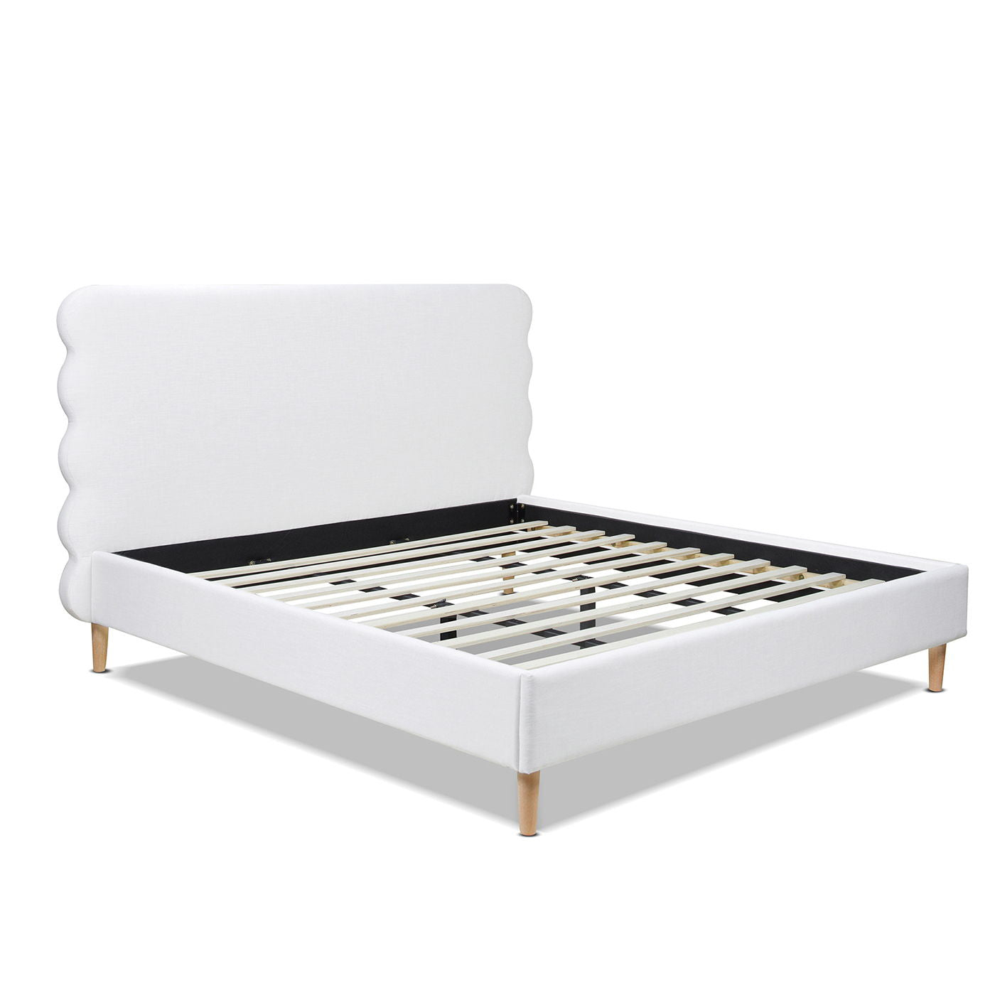 Stockholm - Modern Wavy Headboard Platform Bed