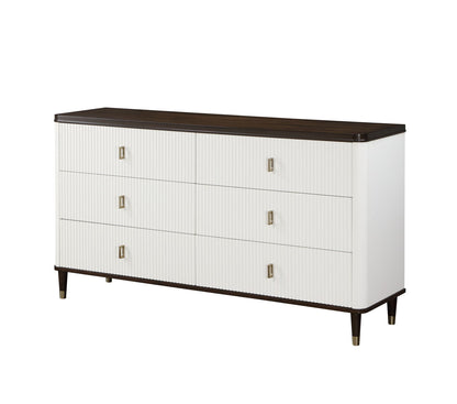 Carena - Dresser With Jewerly Tray - White / Walnut