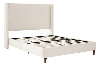 Peyton - Upholstered Bed With 54" High Headboard, Traditional Hand Buttoned Tufting