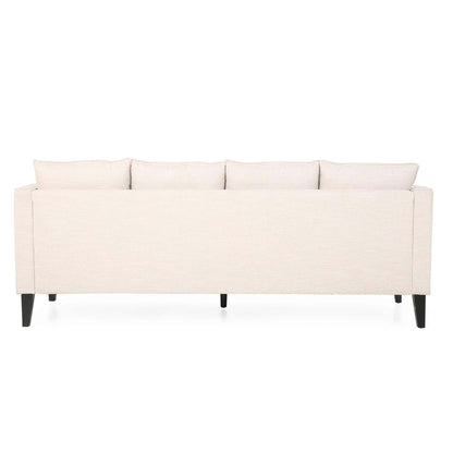 Comfy 3 Seat Sofa With Tufted Back And Arm, Modern For Living Room - Beige