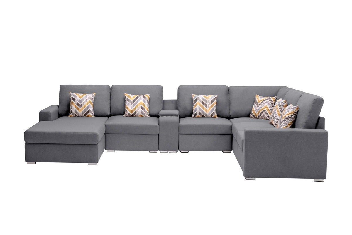 Nolan - 7 Piece Sectional Sofa With Pillows And Interchangeable Legs