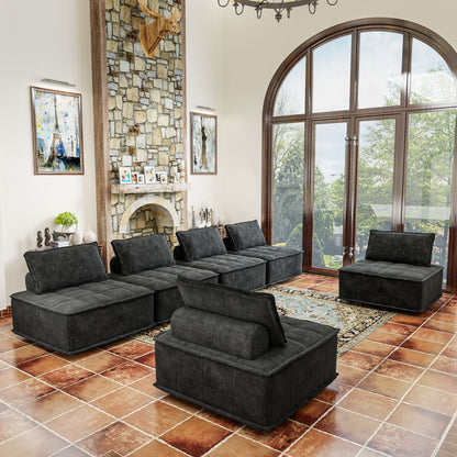 Luxury L-Shaped Modular Sofa With Hidden Legs, Adjustable Cushions, And Spring Seats - Perfect For Modern Living Room