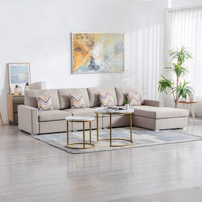 Nolan - 4 Piece Reversible Sectional Sofa Chaise With Interchangeable Legs