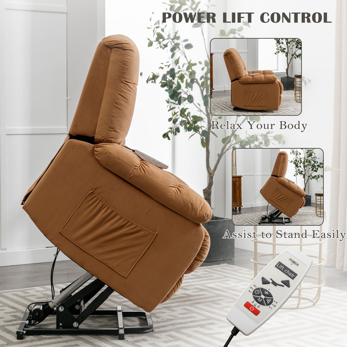 Massage Recliner Chair Electric Power Lift Recliner Chairs With Heat, Vibration, Side Pocket For Living Room Bedroom