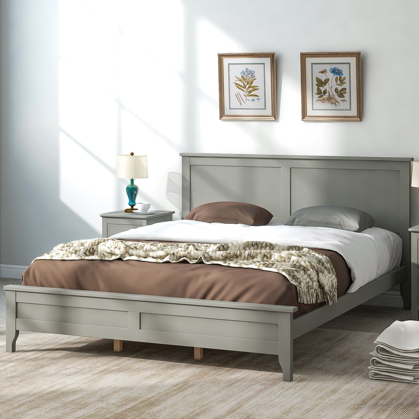 Modern Solid Wood Platform Bed