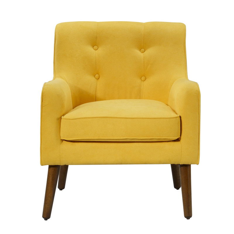 Ryder - Mid Century Modern Woven Fabric Tufted Armchair