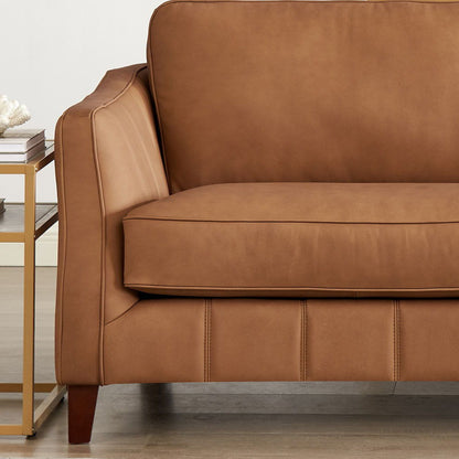 Aria - Top Grain Leather Loveseat - Brown