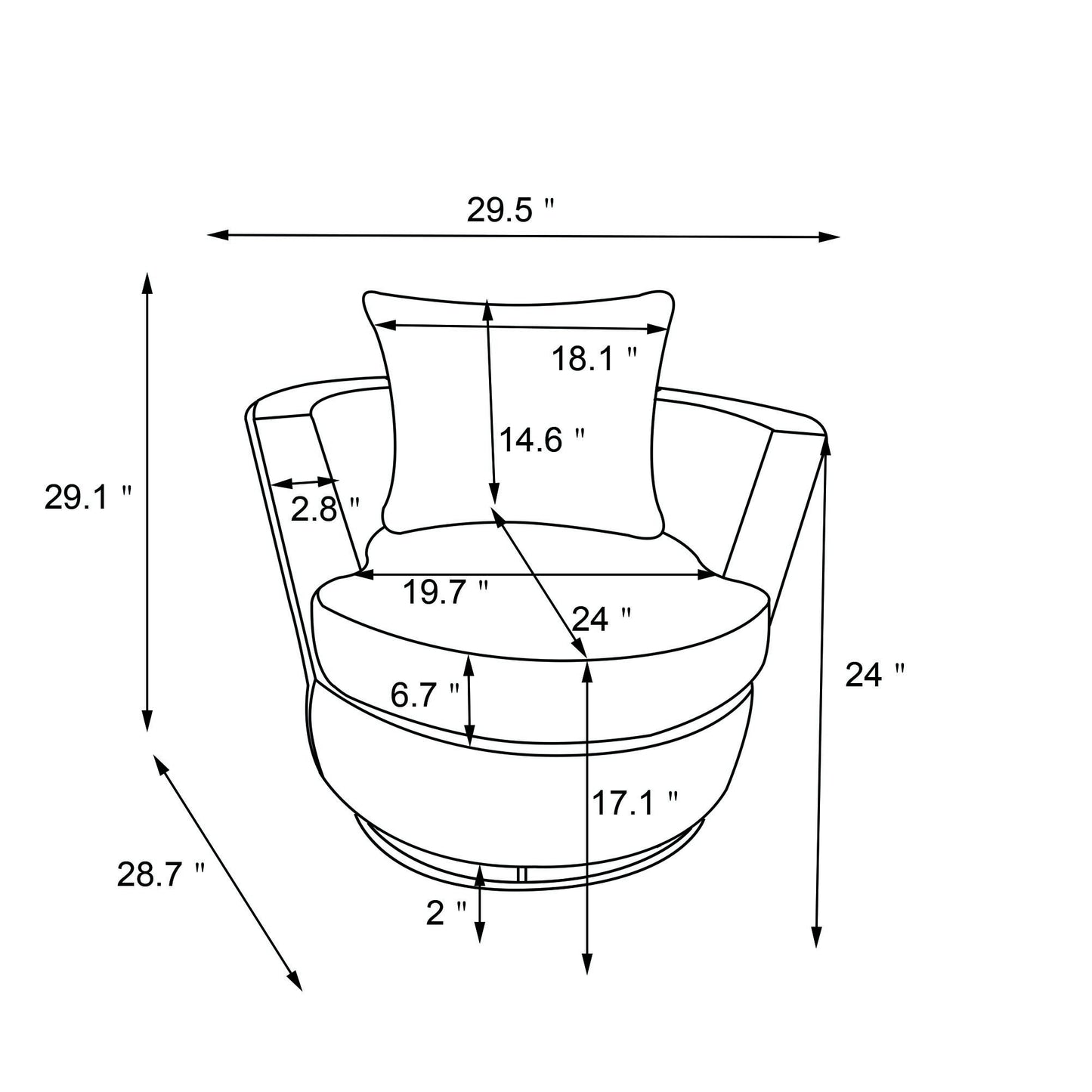 Swivel Barrel Chair, Comfy Round Accent Sofa Chair For Living Room, 360 Degree Swivel Barrel Club Chair, Leisure Arm Chair