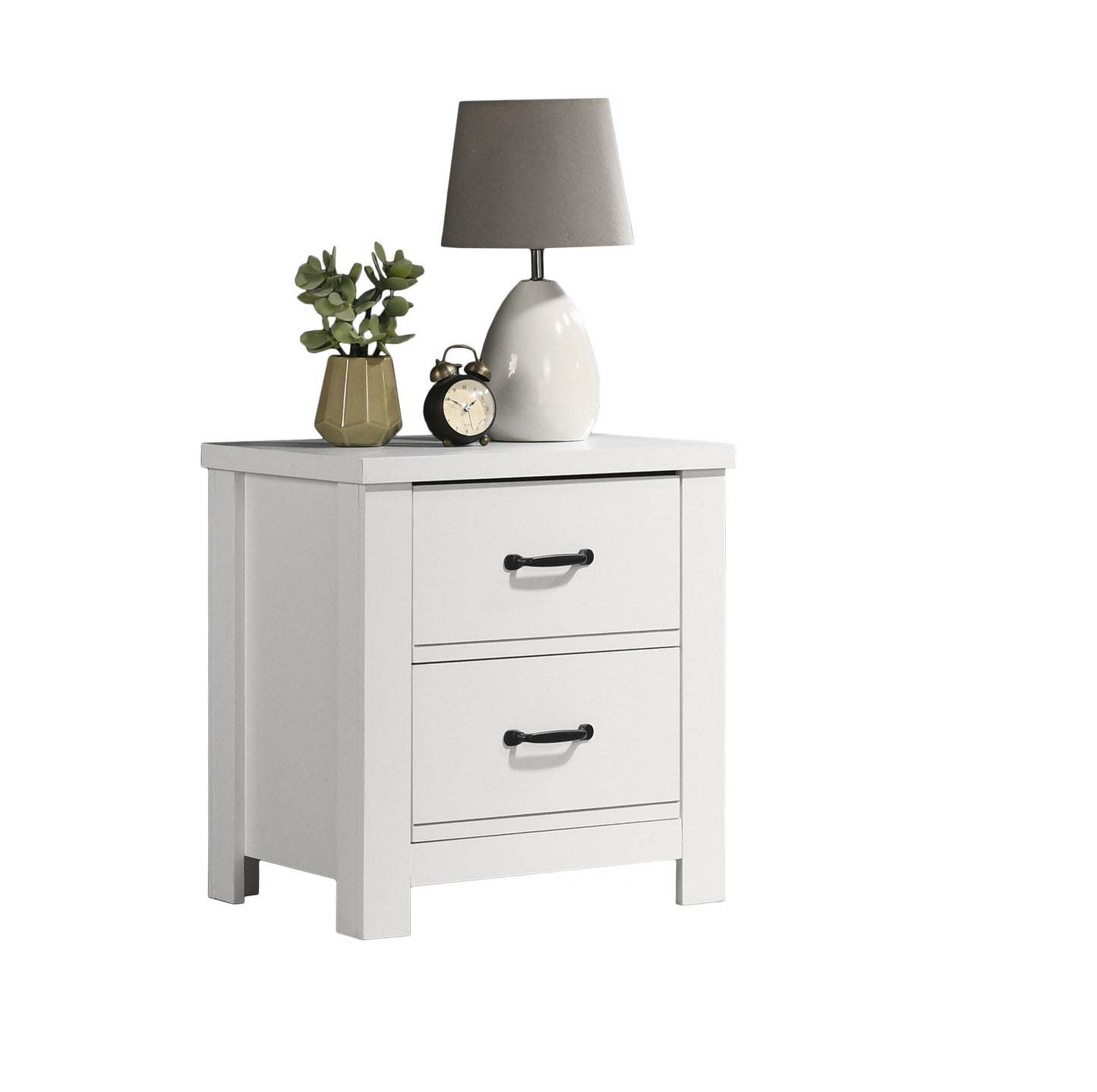 Cassini - 2-Drawer Nightstand Bedside Table - White