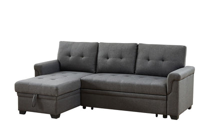 Sierra - Linen Reversible Sleeper Sectional Sofa With Storage Chaise