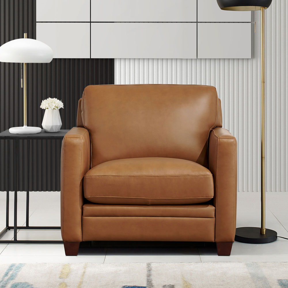 Naples - Leather Chair - Cognac