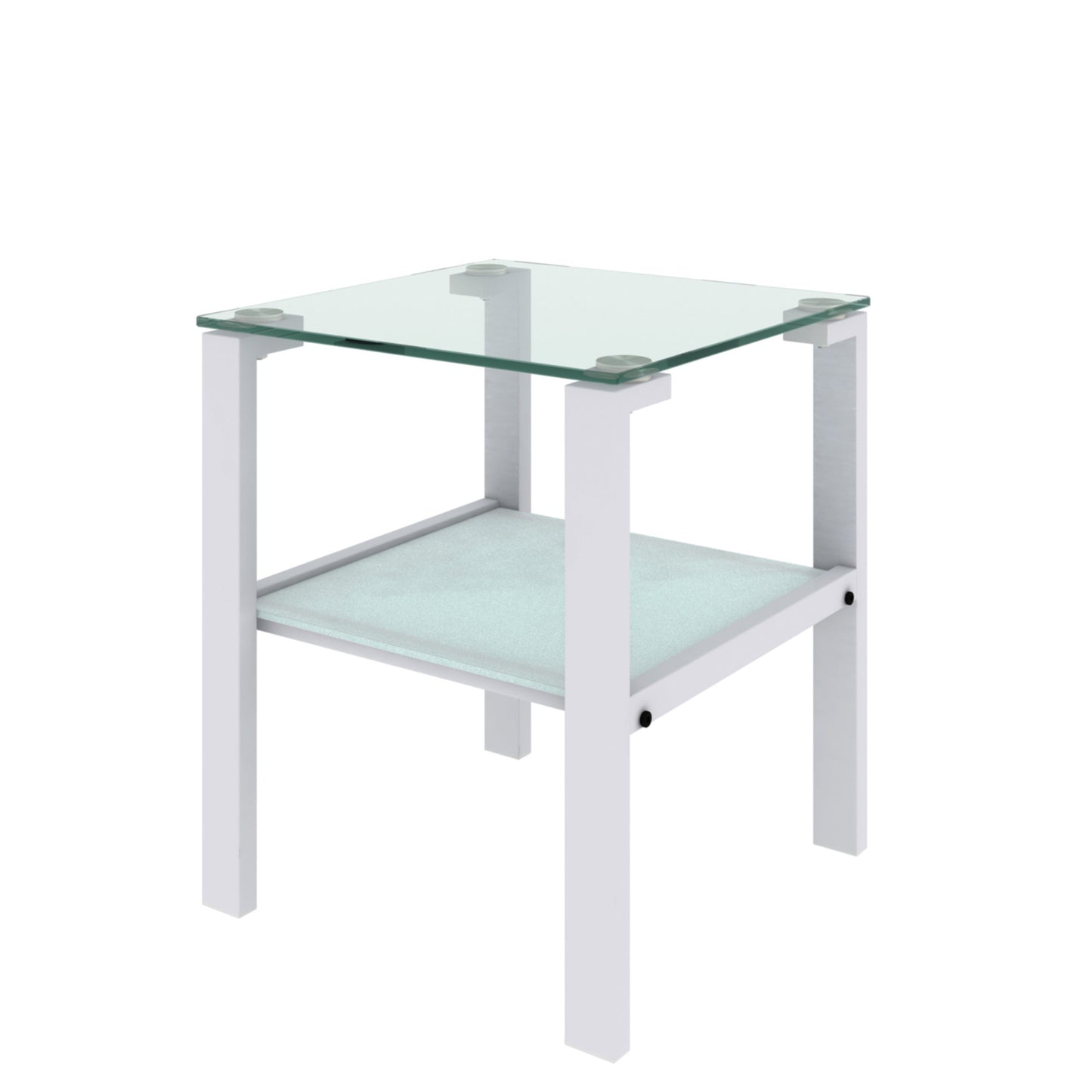 Glass Two Layer Tea Table, Small Round Table, Bedroom Corner Table, Living Room Side Table