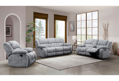 Stonic - Reclining Sofa, Love And Chair - Gray