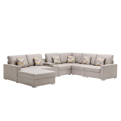 Nolan - 7 Piece Sectional Sofa With Pillows And Interchangeable Legs