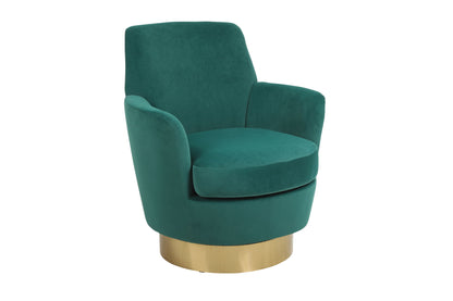 Swivel Barrel Chair, Swivel Accent Chairs Armchair For Living Room, Reading Chairs For Bedroom Comfy, Round Barrel Chairs With Gold Stainless Steel Base