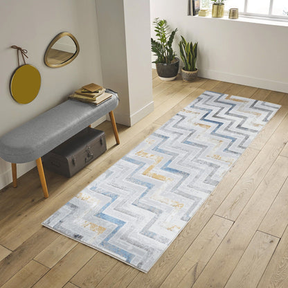 Nova - 2'7" X 7' Area Rug Polypropylene - White