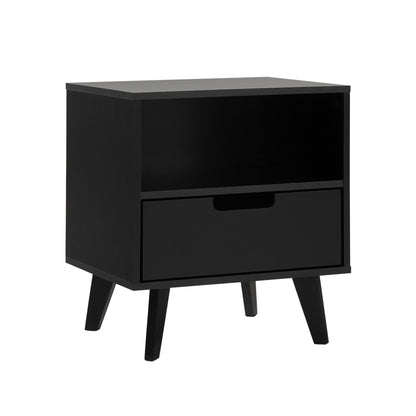 Modern 1 Drawer Nightstand With Open Cubby