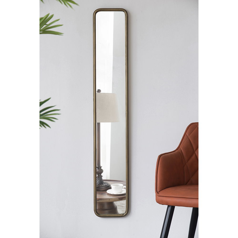 Full Length Mirror With Antique Metal Frame, Long Mirror For Hallway Living Room Bedroom Bathroom - Gold