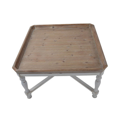 Square Alcott Coffee Table, French Countory Tray Table - White