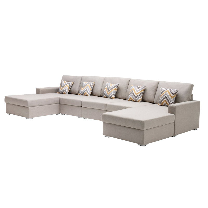 Nolan - Fabric 5 Piece Sectional Sofa With Interchangeable Legs