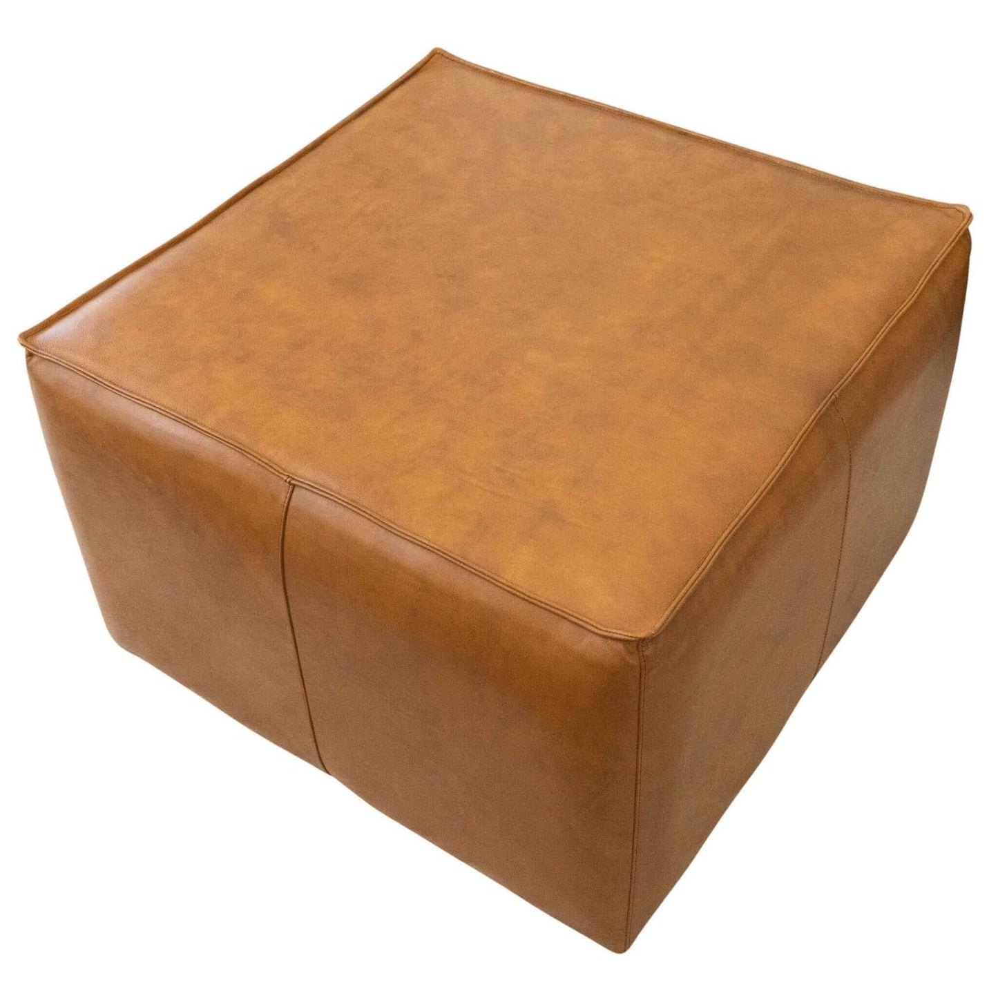 Mallory - Mid-Century Square Genuine Leather Upholstered Ottoman