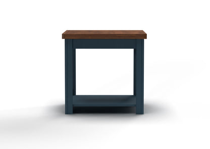 Nantucket - 24" Side Table - Blue Denim And Whiskey