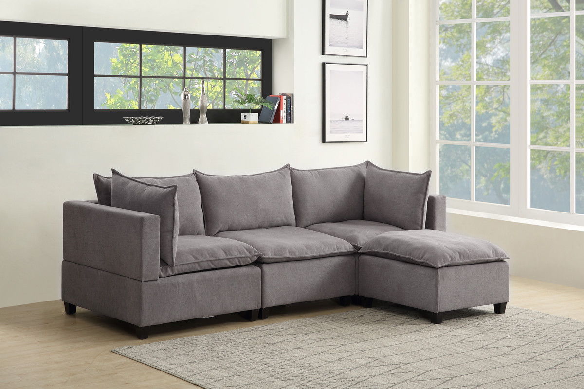 Madison - Fabric Reversible Sectional Sofa Ottoman