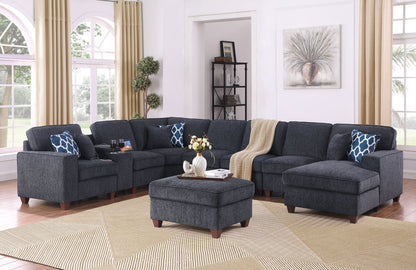 Sarah - Upholstered Sectional With Ottoman