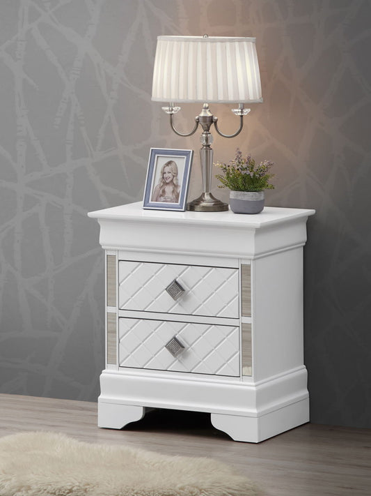 Verona - Accent Nightstand - Silver Champagne