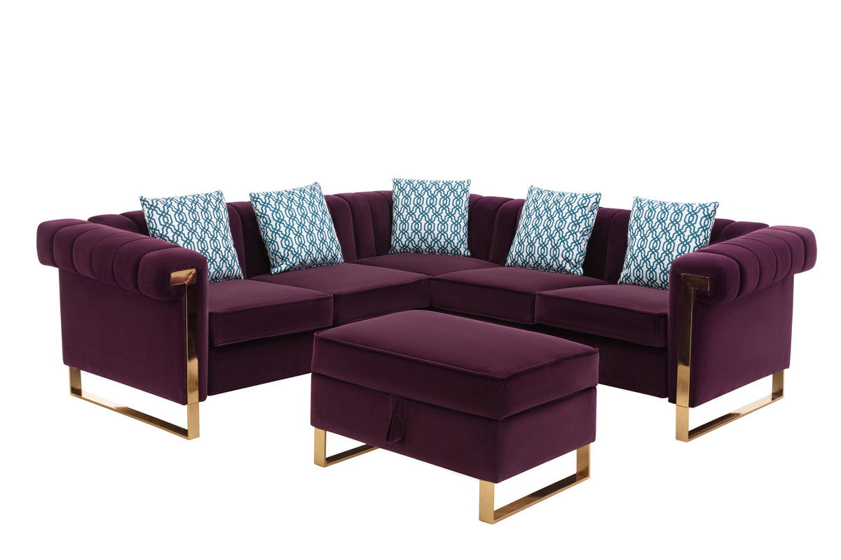 Maddie - Velvet Sectional Sofa