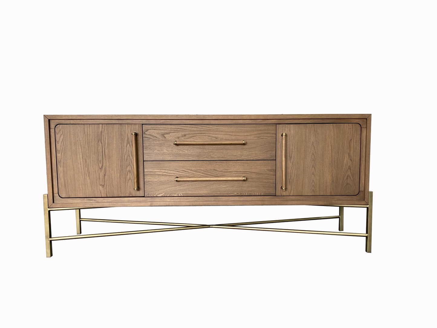 Metal Base Sideboard - Light Brown