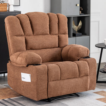 Massage Recliner Chair Sofa With Heating Vibration - Brown