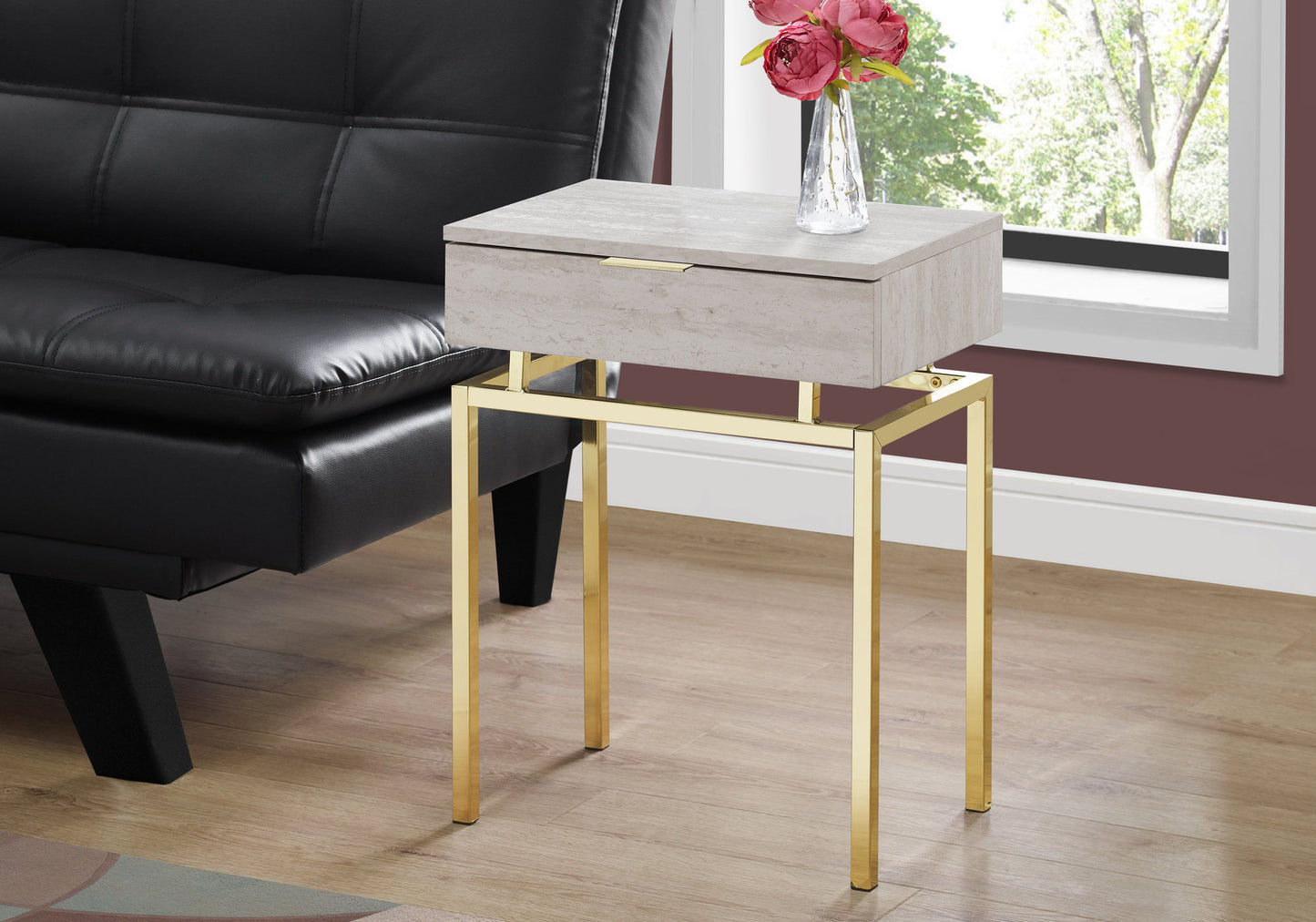 Spacious Table Top Accent Side Table, Storage Drawer, Contemporary & Modern