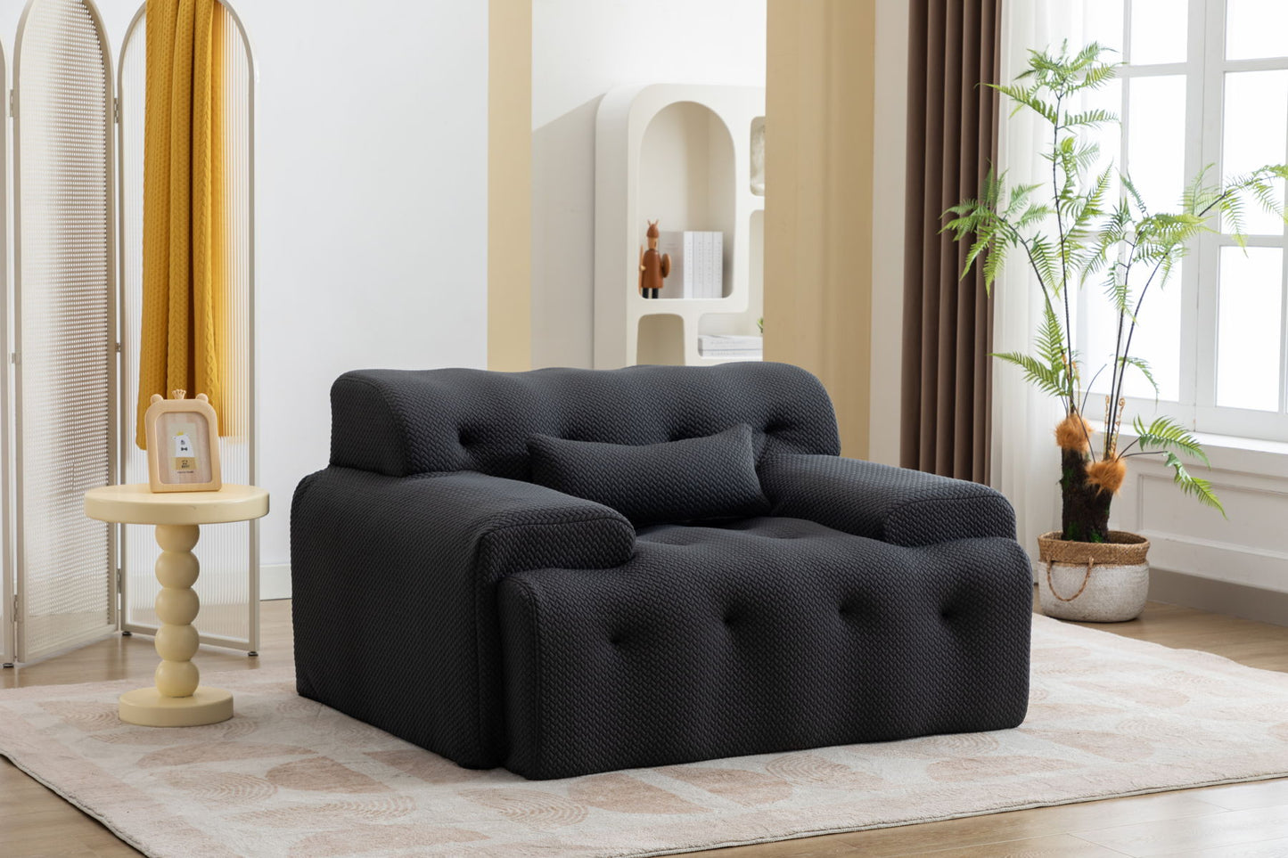 Large Size 1 Seater Sofa, Pure Foam Comfy Sofa Couch, Modern Lounge Sofa For Living Room, Apartment