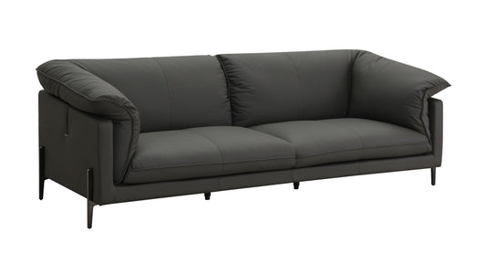 Tadi - Top Grain Leather Loveseat - Black