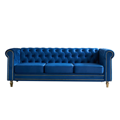 Chesterfield - Velvet Sofa 84.65" For Living Room