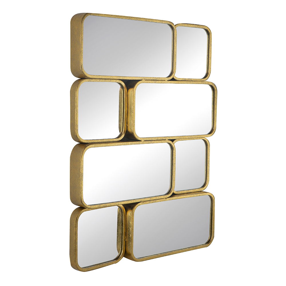 Mirror With Metal Framed Decorative Rectangle Mirror For Bedroom, Dressing Room, Hallway Or Living Space - Gold